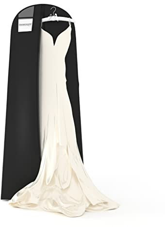 Hangerworld Extra breiter atmungsaktiver Kleidersack/Kleiderschutzhülle aus hochwertigem Vliesstoff, Maße ca. 183 cm x 66 cm, in Schwarz, ideal für Hochzeitskleider, Brautkleider, Abendkleider und andere lange Kleidungsstücke