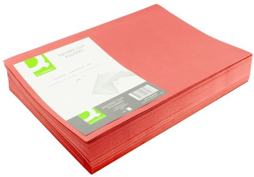 Q Connect Aktenordner, leicht, 180 g/m², Kanzleipapier, quadratisch geschnitten, Rot
