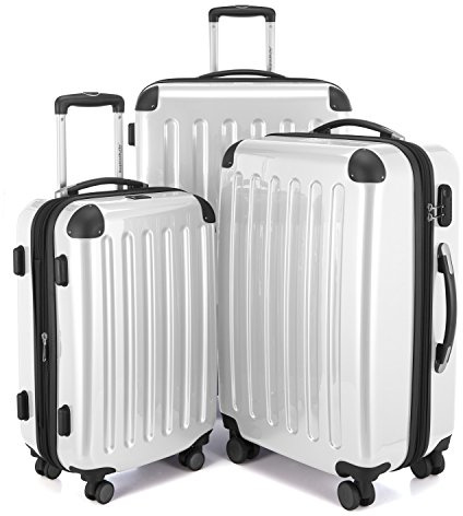 Hauptstadtkoffer Alex - 3er Kofferset - Handgepäckskoffer 55 cm, mittelgroßer Koffer 65 cm + großer Reisekoffer 75 cm, Hartschale ABS+PC, Zahlenschloss, Weiß