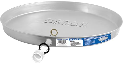 Eastman Aluminum Water Heater Drain Pan with PVC Fittings, 26 Inch ID x 28 Inch OD Compression, 60089