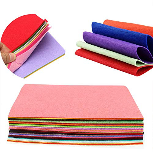 DEHAO 41pcs Filzplatten Bastelfilz Filz Stoff 20 x 30cm für DIY Handwerk Nähen Patchwork Farbig