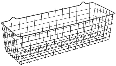 Metaltex Lava Koala - Wire Multi Purpose Basket - Space-Saving Wall Basket - Kitchenware Organiser for Kitchen Essentials - Wire Basket With Touch-Therm Finish -33 x 12 x 9cm, Black