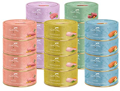 Terra Felis Paquete Gourmet Monoproteína, 20x80g I Alimento para Gatos de Primera alimenticio Todas Las materias primas I 90% de Contenido en Carne, sin Cereales I Alimento Completo
