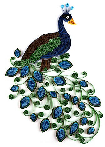 Pappers-quilling-kit, quilling-pappersmålningskit, cykelblomma, påfågel, drömfångare, design, quilling-verktyg för heminredning, gör-det-själv, handgjorda konsthantverk (påfågel)