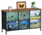 VEDECASA Dresser Bedroom with 6 Fabric Drawers Wide Dressers & Chests of Drawers Van Gogh TV Stand with Wood Top Metal Framed for Girls Boys Bedroom Kids Room Living Room