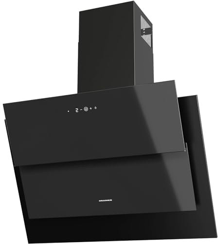 Oranier Kopffrei-Wandhaube 75 cm LITO75S1 - schwarze Dunstabzugshaube mit 4 Leistungsstufen - Umluft Kopffreihaube LED Anzeige in weiß - Touch-Control