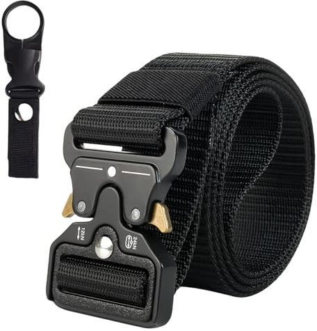 YUZHEDM Taktischer Gürtel Schnellverschluss Herren Ungefähr 130cm Aktischer Dienstgürtel Nylo Schnalle Taktischer Tactical Belt Tactical Gürtel Herren (Schwarz)