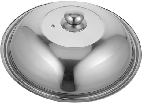 BESTOYARD Tapa De Wok y Tapa De Olla Grande De Acero Inoxidable 38 Cm, Resistente Al Calor Perilla, Protección Contra Salpicaduras Para Cocina Diaria y Sartén Para Freír