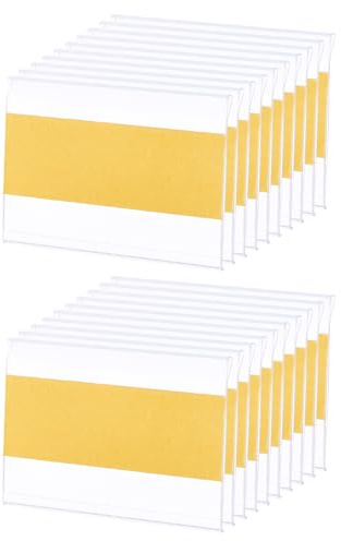 sourcing map 30 Pcs Self Adhesive Label Holder, 2.4 x 1.7 Inch Shelf Tag Label Holders PVC Shelf Tag Index Card Pockets for Bookshelf Mailbox Shelves Storage Bins Library