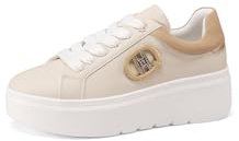 QUEEN HELENA Zapatillas deportivas de plataforma casuales ligeras para mujer X32-6, beige, 37 EU