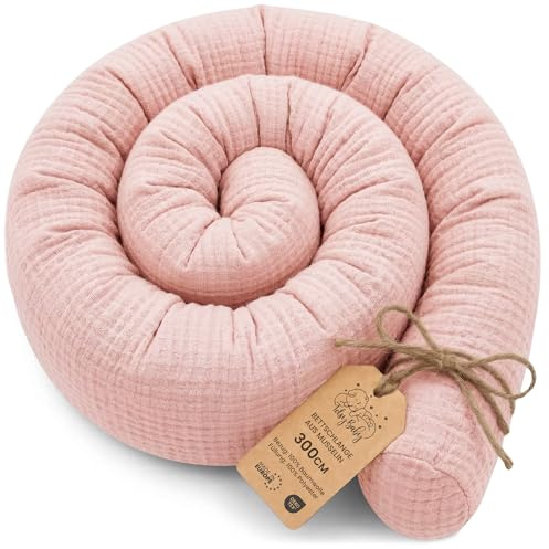 Kroppskudde Side Sleeper säng orm 300 cm Långkudde Rullkudde Sovkudde Nackrulle Sängkudde Mjuk Ergonomisk Tvättbart Överdrag Andningsbar Oeko-Tex Puderrosa Musselin