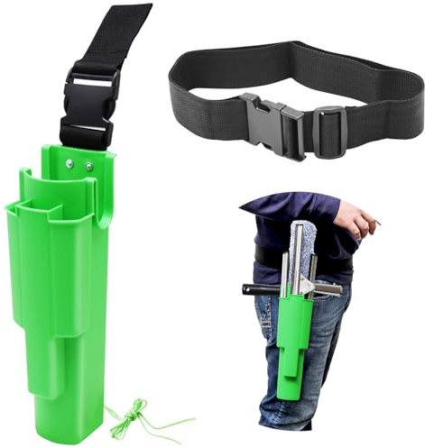 Window Cleaning Side Bucket On a Belt Holster Holds 3 Squeegees and a Washer (Green)
