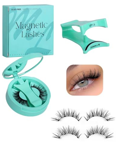 BPTRKOM 1 par Pestañas Postizas Magneticas de larga duración, Pestañas Magneticas riutilizzabili con applicatore,Aspecto Pestañas Magneticas Naturales,No requiere pegamento,fácil de colocar (02)