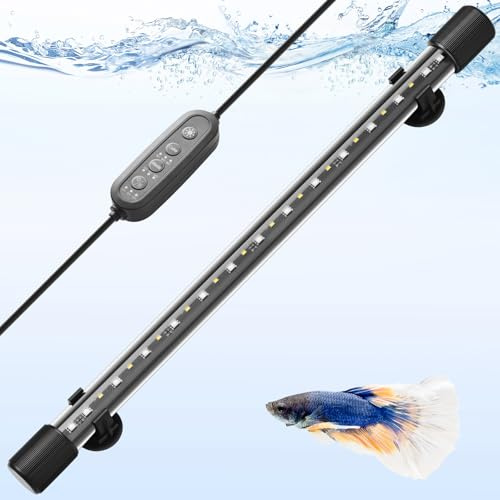 FEDOUR 48CM Aquarium Led Beleuchtung, 24/7-Modus Aquarium LED Licht mit Vollspektrum RGBW LEDs, IP68 Wasserdichte Fisch Tank Lampe mit Dimmen, Timer- und Farbverstellung