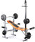 Klarfit Ultimate Multi-Gym 3500 Trainingsstation für zuhause Hantelbank Latissimus an Arm/Bein 150 kg Tragfähigkeit Ganzkörpertraining für mehr Ausdauer und Kraft Arm- & Bein-Curls Latissimus-Turm verstellbar orange/schwarz, Fit13-ultimate-gym-3, Laranja/Preto