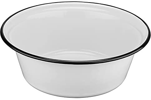 Emaille-Schüssel 40cm für Gäste, Garten, Fußbad, Kosmetex Wasch-Schüssel aus Stahlblech mit Emailleglasur, Fußwanne Waschbecken Van Wohnmobil