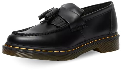 Dr. Martens Unisex Tassel Loafer Boat Shoe, Black Smooth, 8 UK