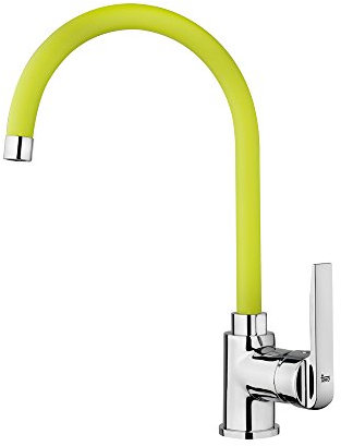 Teka 53995120FY Einhebel-Mischbatterie aus Messing IN 995 INCA YELLOW chrome/gelb, Weiß