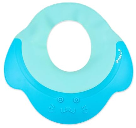 Gorro de Champú para bebés y niños pequeños, Gorro de ducha para niños de silicona, Protector contra Champú, Visera de protección infantil para Ojos y Oídos para niños de 0 a 9 años, azul