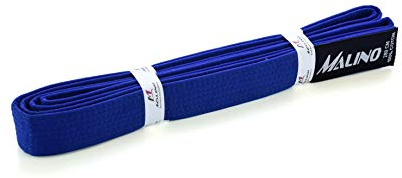 Malino Karate Plain kampsportbälte 100 % bomull 4,2 cm storlekar (blå, 260 cm)