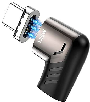 Sisyphy Adaptador magnético USBC de 5 Pines Tipo C,USB PD de 120W de Carga rápida,Transferencia de Datos 480Mbp/s,sin Salida de vídeo,Compatible con MacBook Pro/Air y principalmente Dispositivos USBC