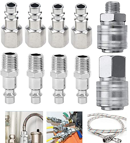 10 Pcs Rapide de Compresseur 1/4BSP Coupleur pour Tuayn Air Comprime Compresseur Raccords de Tuyau Connecteur Homme Femme