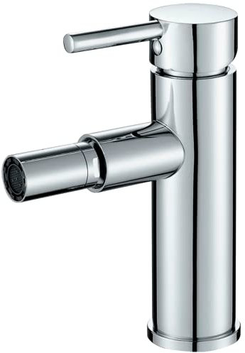 VALAZ Grifo Bidet Cromado | Grifo Monomando Lavabo, Mezclador Agua Fría y Caliente, Ahorro de Agua | Instalación Facil y Rápida | Latón, Inoxidable, Elegante, Redondo, Serie Jabalon