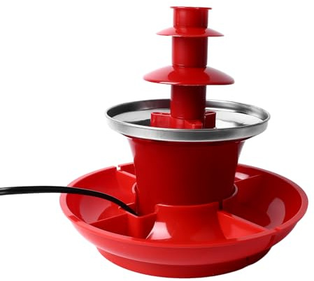 3 Layer Chocolate Fountain Detachable Plate, Multifunctional Fondue for BBQ Sauces, Mexican Cheese, Liquor Fountain with Large Capacity 7 oz, Simple Installation and
