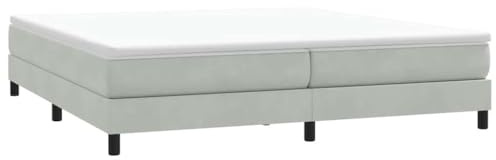 vidaXL Resårsäng utan madrass ljusgrå 200x210 cm sammet