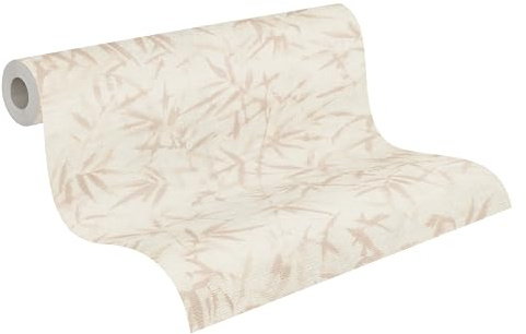 A.S. Création History of Art 2 Papier peint intissé motif floral 10,05 m x 0,53 m - Beige, crème, rose, métallique - Feuilles pour salon chambre à coucher - 790461