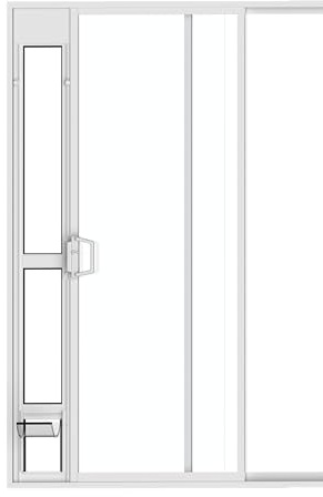 Hakuna Pets White Glass Patio Pet Door for Sliding Doors, Small | Adjustable Height 77.2”– 83.5”, Damage-Free or Permanent Install, Locking Panel Included