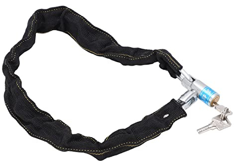 Sangeponiang, para Bicicletas, Motocicletas, candado de Seguridad antirrobo para Bicicletas, candado de Cadena Resistente, con Dos Llaves, construcción de Acero Duradero, Uso