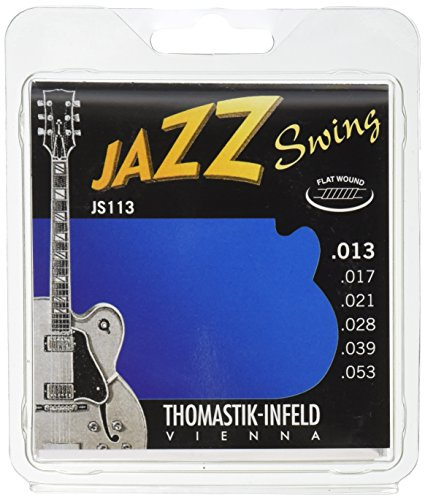 Thomastik strängar för elgitarr Jazz Swing Series Nickel Flat Wound Set JS113 Medium .013-.053w