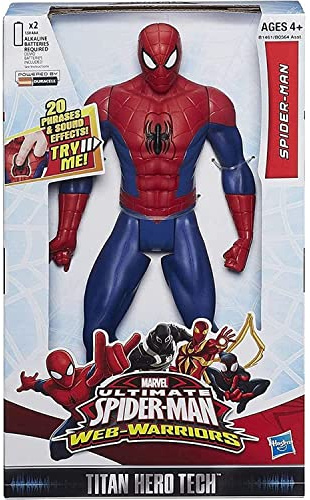 Hasbro Marvel Ultimate Spiderman Titan Hero Tech 12 Inch Talking Figure,Red