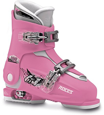 Roces Kinder Skischuhe Idea Up Größenverstellbar, Deep Pink-White, 30/35, 450491-009