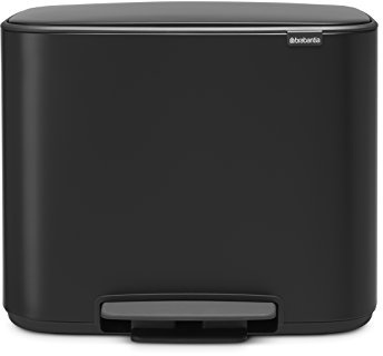 Brabantia Bo Pedal Bin - 36L Inner Bucket (Matt Black) Waste Kitchen Bin - Soft Closing Lid