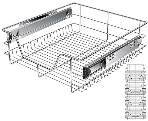 KESSER® Teleskopschublade 4x 50 cm ✓ Küchenschublade ✓ Küchenschrank ✓ Korbauszug ✓ Schrankauszug ✓ Vollauszug ✓ Schublade