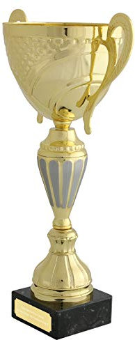 Pokal S Lens Gold Trophäe Pokalset mit Gravurplatte und Gravur