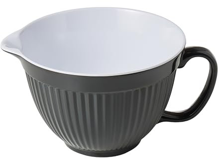 Zeal G208T Bol para Mezclar de Dos Tonos (20 cm), Color Gris Oscuro, Melamina