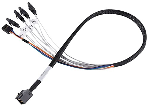 SilverStone Technology CPS05 SFF-8643 to SATA7-Pin with Sideband Mini SAS HD Cable, SST-CPS05