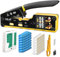 Hiija RJ45 Straight-Through-Crimpwerkzeug-Set Abisolierzange Cutter multifunktionale Crimp 8P RJ45 Cat5e Cat6 Cat6a Crimpwerkzeug 6P RJ11/12 Telefonanschluss mit Kabel-Test-Tools