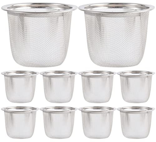 10 Pezzi Filtro Da Tè in Acciaio Inossidabile a Maglia Fine Colino Riutilizzabile Per Tè Sfuso Accessorio Pratico Per Casa E Ufficio Resistente Alle Alte Temperature