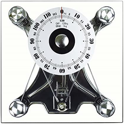 HADIIH Analoge Personenwaage/mechanische Waage, robuste Plattform aus gehärtetem Glas, analoges Zifferblatt, leicht ablesbar, der Fehler kann angepasst Werden, 120 kg Kapazität (Size : Square)
