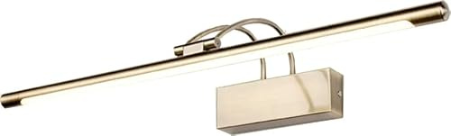 Aplique LED de pared para cuadros, espejos, murales, 12W estilo tradicional, luz cálida 3000K, bronce antiguo, articulado. 54cm, con interruptor