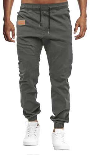 VMSUCIJ Pantalon Homme Cargo Chino Pantalon de Jogging Hommes Pantalon de Travail Homme Multi Poches Ceinture Élastique Casual de Loisirs,Gris 01,S