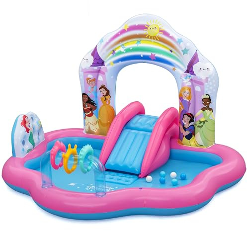 Bestway 9103Y Playcenter con piscina Palazzo Incantato Principesse Disney - 2,21 m x 1,93 m x 1,40 m, multicolor