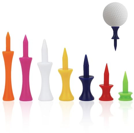 KEAHND Tee da Golf in Plastica,70 Pezzi Golf Tees in Plastica,Castle Tees Golf,Tee da Golf,Set di Tee in Plastica,Riutilizzabile,Adatte A Tutti I Tipi di Appassionati di Golf(25/30/36/43/50/60/70mm)