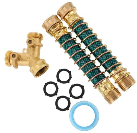 NULYLU Y Förmiger Garten Wasserhahn Adapter Mit Sprungschlauch Anti Knick Schutz 1 Set Tap Splitter Für Gartenschlauch Für Bewässerungssysteme Und Zubehör