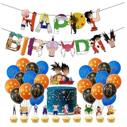 Décoration de Fête Anniversaire - Ballons, Déco Gâteau, Banderole Joyeux Anniversaire
