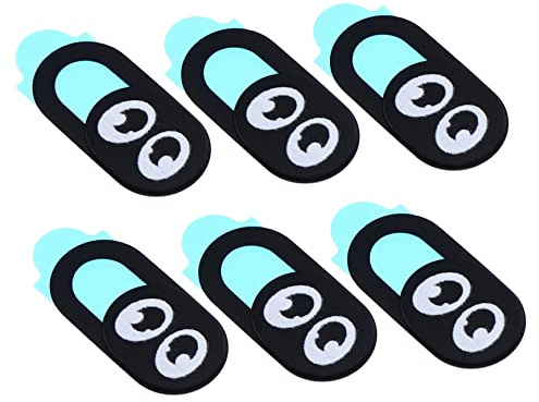 Operitacx Funda Protectora para Cámara Web de Teléfono y Portátil, 6 Piezas Negras de Abs y Plástico, Fácil de Almacenar y No Afecta el Uso del Equipo